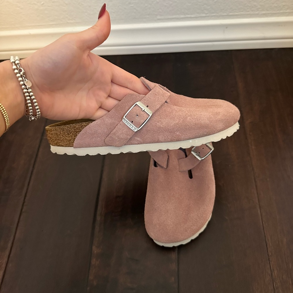 Pink Birkenstock Bostons